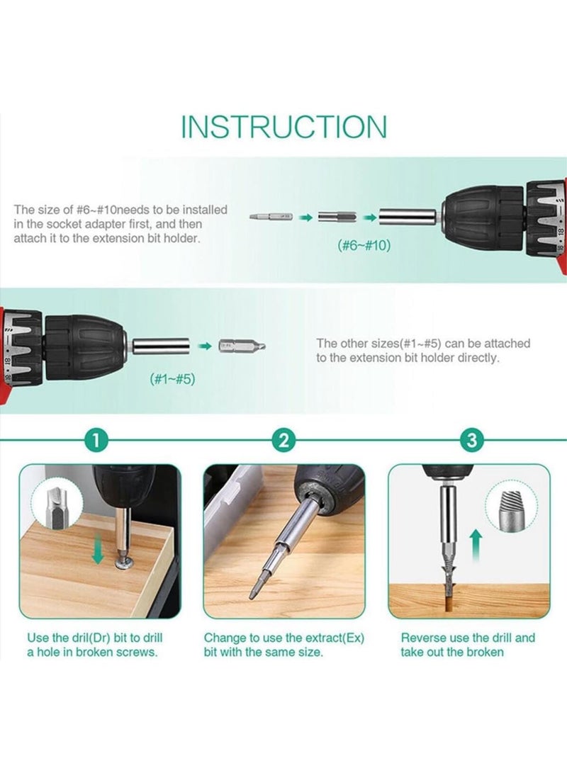 GGOOT 22Pcs Broken Screw Extractor Set is Used to Disassemble The Hardware Tools for Stripping The Thread Screws Set  - Image 4