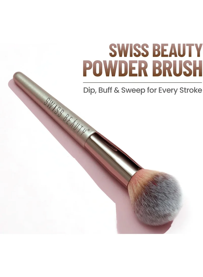 Swiss Beauty Swiss Beauty Compact Powder Brush, Silver
