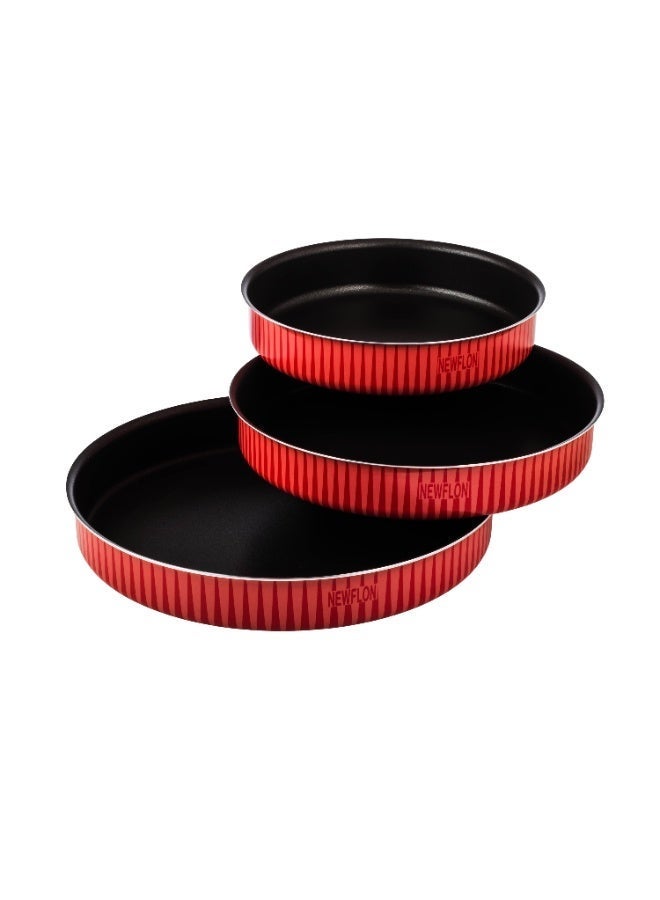 نيوفلون طقم صواني فرن نيوفلون BLAZE 🔴 3 قطع | مقاسات 24 – 28 – 32 سم | طلاء مانع للالتصاق عالي الجودة 🍗 - Image 2
