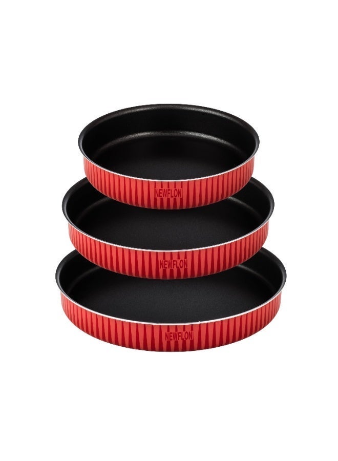 نيوفلون طقم صواني فرن نيوفلون BLAZE 🔴 3 قطع | مقاسات 24 – 28 – 32 سم | طلاء مانع للالتصاق عالي الجودة 🍗 - Image 4