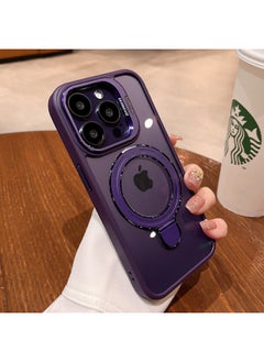 For Iphone 16E Mobile Phone Case U1 Dual Magnetic Bracket For Iphone15PRO Protective Cover Metal 13 Advanced Sense Factory-Color:Dark Purple-Applicable Model:For Iphone 14