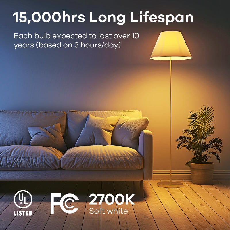 Linkind A19 LED Light Bulbs, 75 Watt Equivalent Dimmable Light Bulbs, E26 Base, 2700K Soft White, 13W 1100 Lumens, UL Listed FCC Certified, Lighting for Bedroom Living Room Home Office, 6 Packs - Image 5