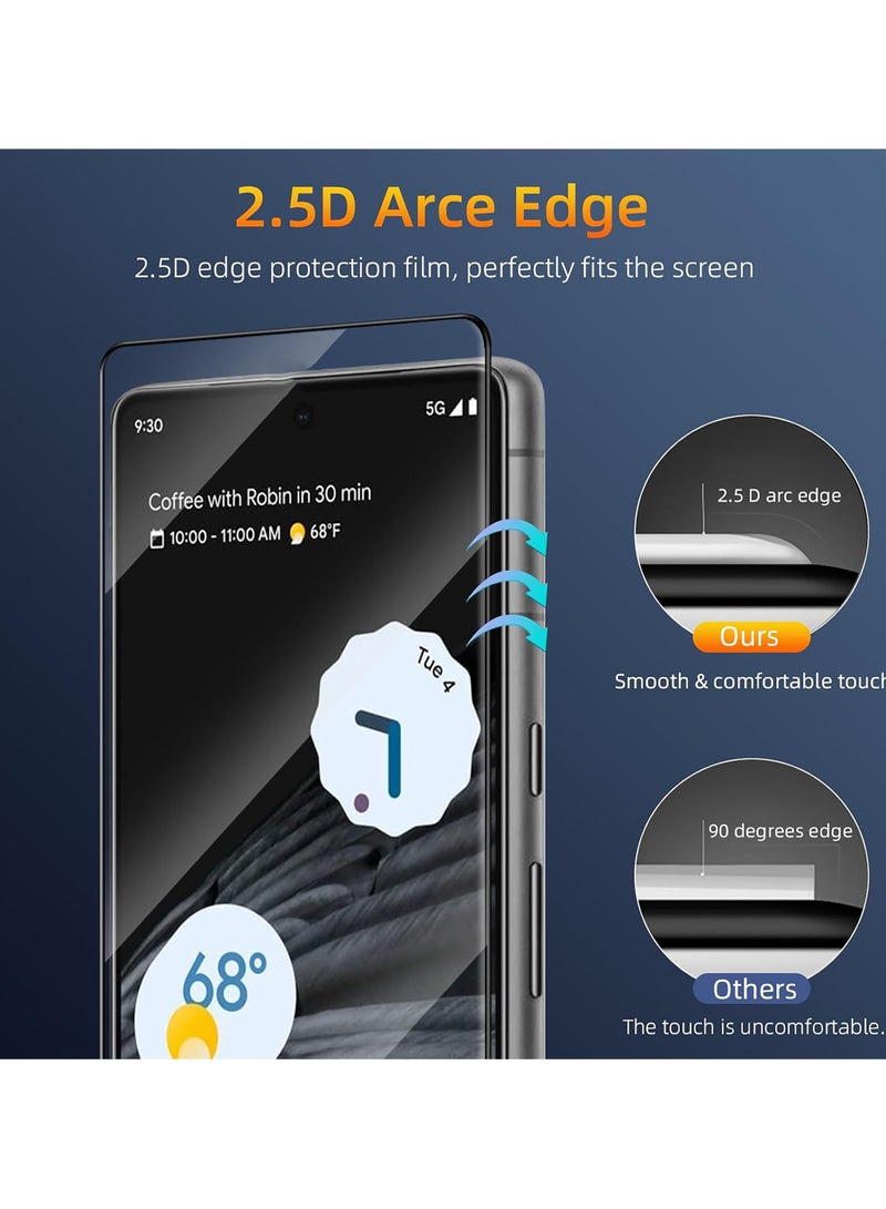 2 In 1Tempered Glass and Camera Lens Protector for Google Pixel 7 Pro, HD Clear 9H Hardness [Case Friendly] Film Bubble Free  - Image 3