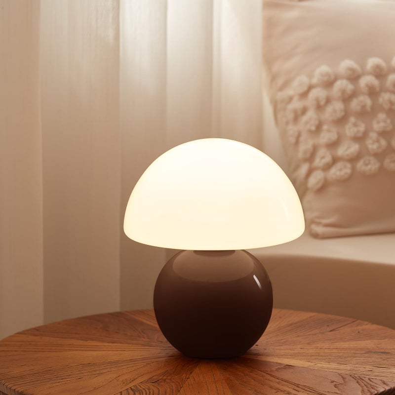 Dawnwake Mushroom Lamp Table Lamp for Bedroom,Desk Bedside Small Lamps for Living Room Night Stands,Mushroom Decor Cute Mini Modern Mid Century Lamps,Unique Aesthetic Home Living Room Decor(Coffee) - Image 1