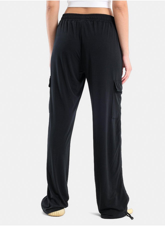 Clue Black Voile Cargo Pants  - Image 3