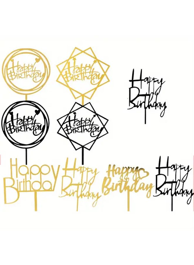 Happy Birthday Cake Toppers 10 Pcs Acrylic Party Decorations For Halloween Christmas - Image 2