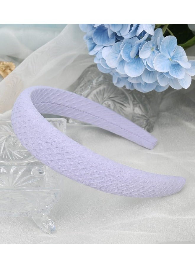 YARN & INK - Women'S 2 Pcs Padded Headbands Set For Women Fashion Handmade Wide Fabric Light Purple Headband Hair Accessories (Lavender Cream) - Image 1