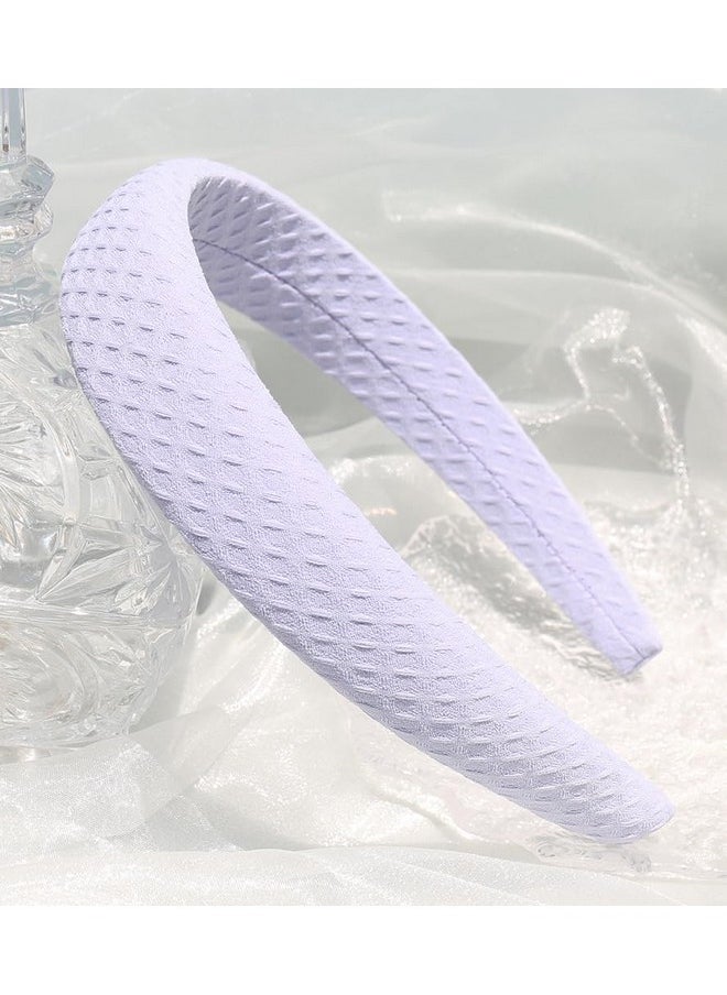 YARN & INK - Women'S 2 Pcs Padded Headbands Set For Women Fashion Handmade Wide Fabric Light Purple Headband Hair Accessories (Lavender Cream) - Image 1