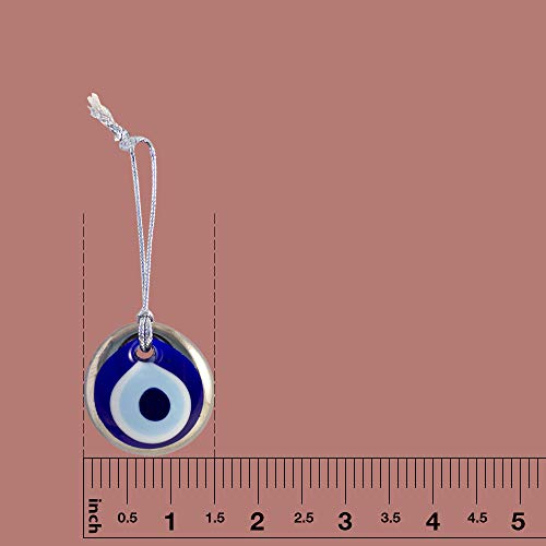 EBSEM Platinum Plating Handmade Evil Eye Turkish Greek Glass Charm Decorative Ornament for Good Luck, Success and Protection (1.5 Inches) - Image 4