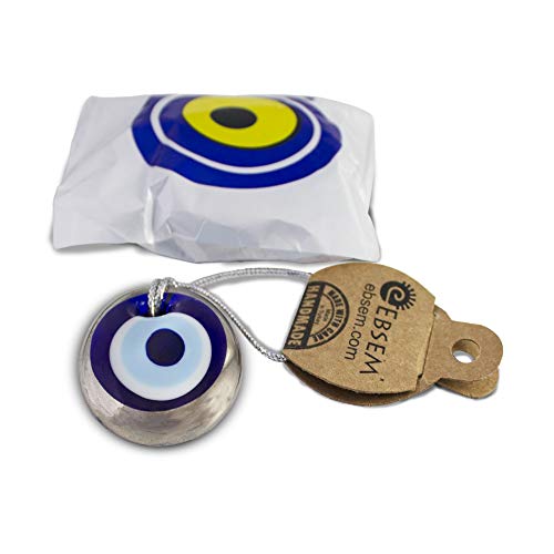 EBSEM Platinum Plating Handmade Evil Eye Turkish Greek Glass Charm Decorative Ornament for Good Luck, Success and Protection (1.5 Inches) - Image 2
