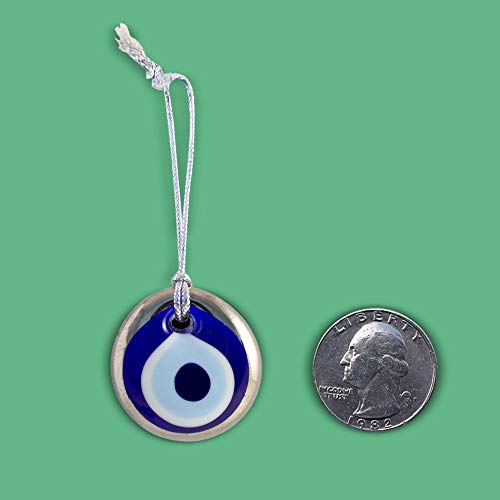 EBSEM Platinum Plating Handmade Evil Eye Turkish Greek Glass Charm Decorative Ornament for Good Luck, Success and Protection (1.5 Inches) - Image 5