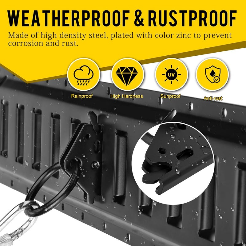 Eapele 20pcs Steel E-Track O Ring Tie-Down Anchors, Secure Cargo in Enclosed/Flatbed Trailers, Trucks, Load Limit of 1500lb(Black) - Image 4