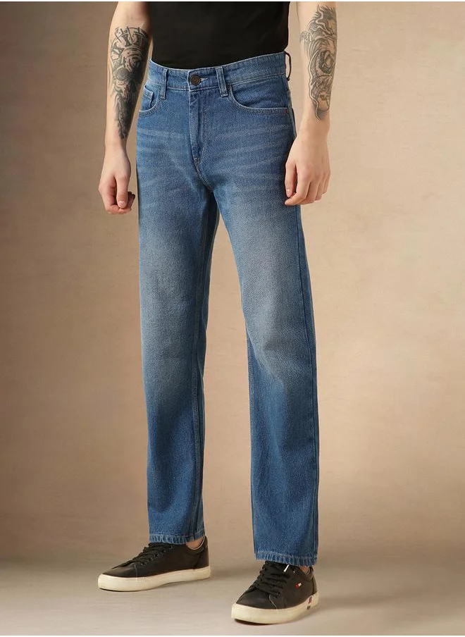 Dennis Lingo Dennis Lingo Mid Rise Straight Fit Faded Jeans