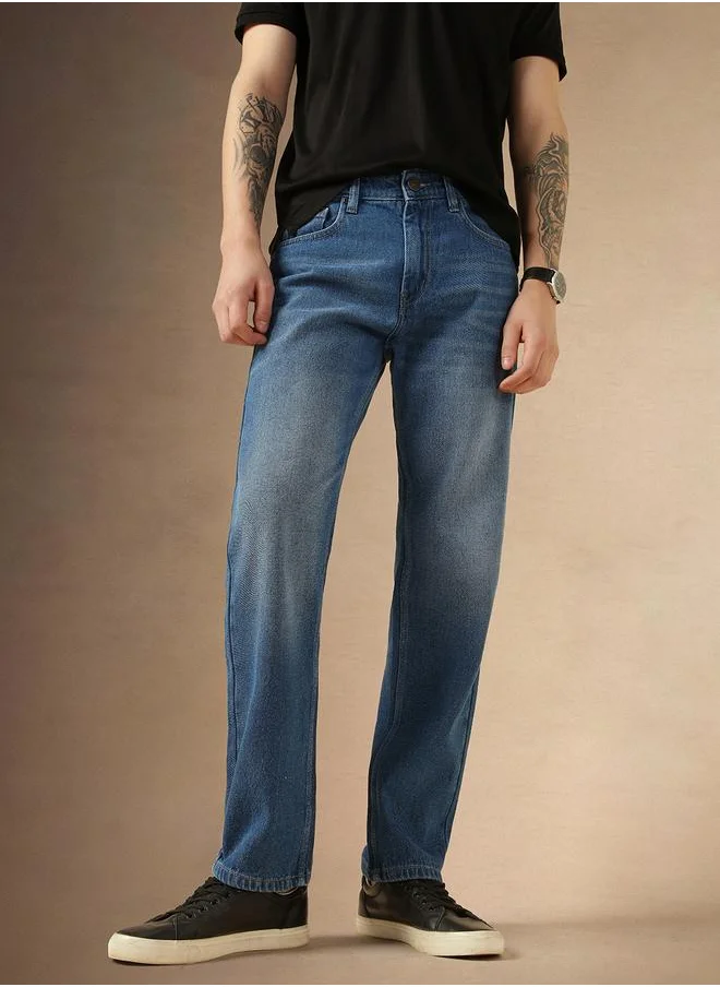 Dennis Lingo Dennis Lingo Mid Rise Straight Fit Faded Jeans