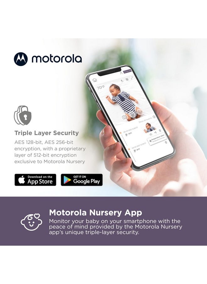 Motorola Nursery - Motorola Baby Monitor VM44 - WiFi Video Baby Monitor with Camera 4.3" HD Screen - Connects to Nursery App, 1000ft Long Range, Two-Way Audio, Remote Pan-Tilt-Zoom, Room Temp, Lullabies, Night Vision - Image 1