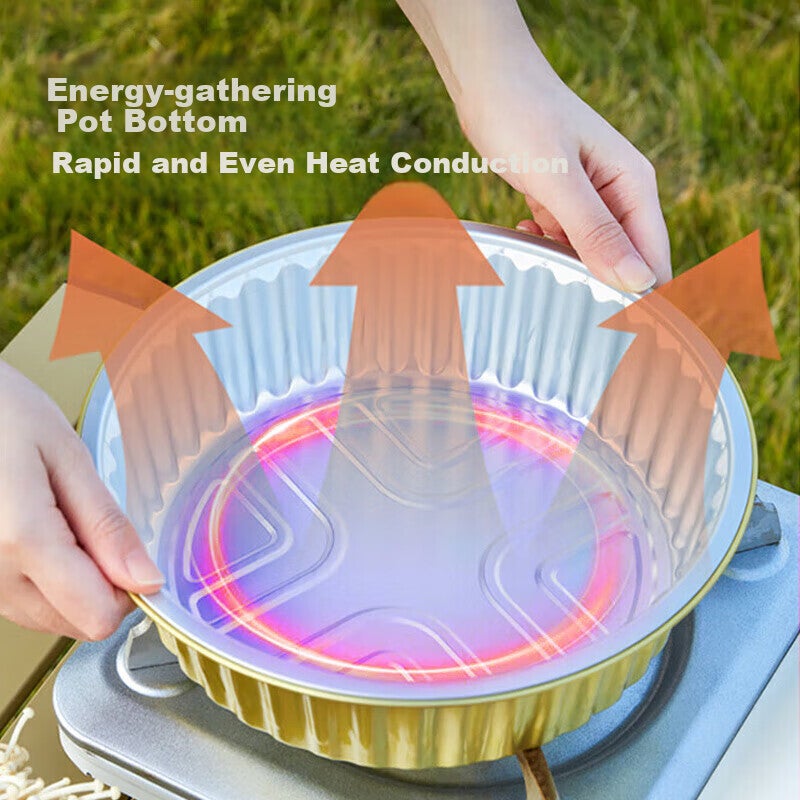 Maxcook Air Fryer Aluminum Foil Trays, Aluminum Foil Plates Bowls Baking Pans for Baking Barbecue Hot Pot Disposable with Lid 5 Pieces MCPJ6613 - Image 2