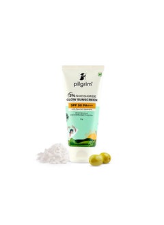 PILGRIM Pilgrim 2% Niacinamide Glow Sunscreen SPF 50 +++ for men and women with Spanish Squalane | Enhances Glow, Broad spectrum, Non-greasy, No white cast & Prevents Tanning | All skin types | 50 gm  - Image 1