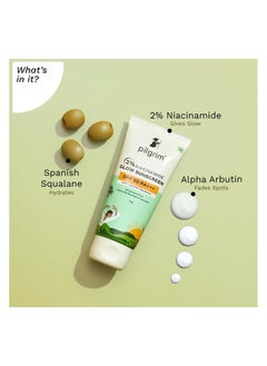 PILGRIM Pilgrim 2% Niacinamide Glow Sunscreen SPF 50 +++ for men and women with Spanish Squalane | Enhances Glow, Broad spectrum, Non-greasy, No white cast & Prevents Tanning | All skin types | 50 gm  - Image 3