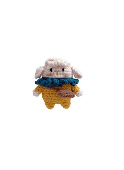 Knitted Backpack Lamb Suitable For Apple AirPods 4 Generation Pro2 Bluetooth Headset Protective Cover 1/2/3 Generation Soft Case-Color:Knitted Backpack Lamb-Applicable Model:Airpods 3rd Generation