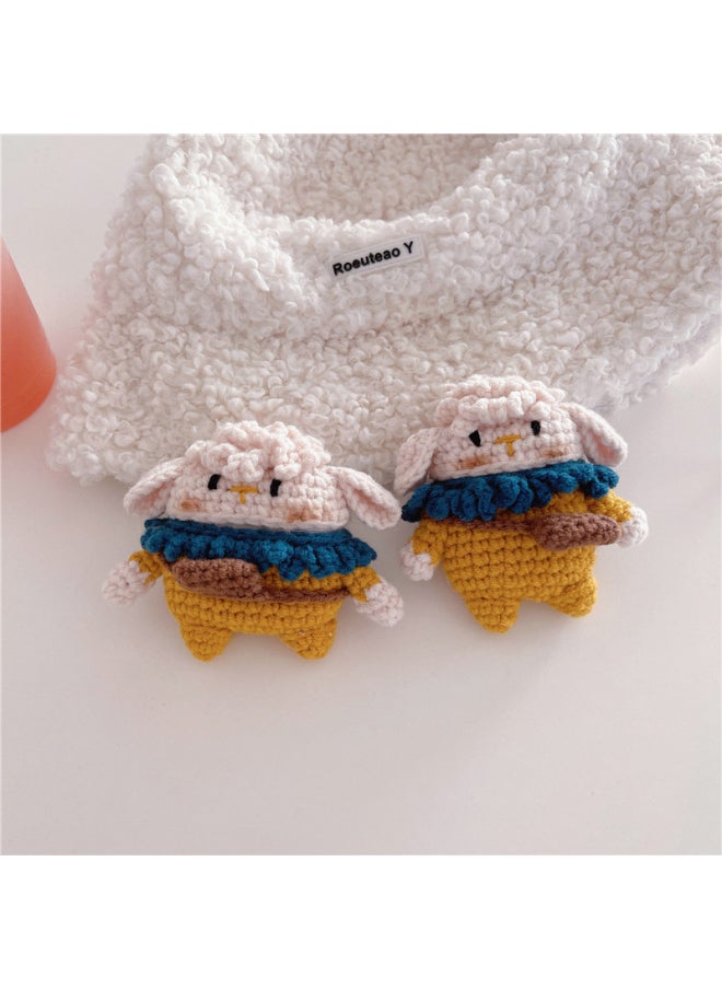 Generic - Knitted Backpack Lamb Suitable For Apple AirPods 4 Generation Pro2 Bluetooth Headset Protective Cover 1/2/3 Generation Soft Case-Color:Knitted Backpack Lamb-Applicable Model:Airpods 3rd Generation - Image 1