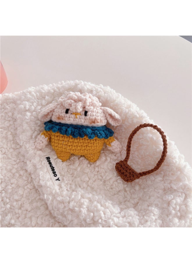 Generic - Knitted Backpack Lamb Suitable For Apple AirPods 4 Generation Pro2 Bluetooth Headset Protective Cover 1/2/3 Generation Soft Case-Color:Knitted Backpack Lamb-Applicable Model:Airpods 3rd Generation - Image 1