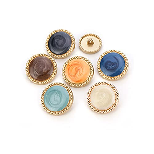 vingol 5 PCS Vintage Gold Women's Buttons for Clothing Decoration Metal Coat Button DIY Sewing Craft Accessories (Black, 15mm) - Image 4