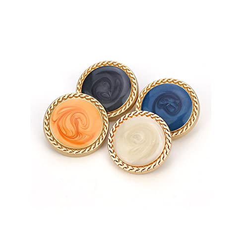 vingol 5 PCS Vintage Gold Women's Buttons for Clothing Decoration Metal Coat Button DIY Sewing Craft Accessories (Black, 15mm) - Image 3