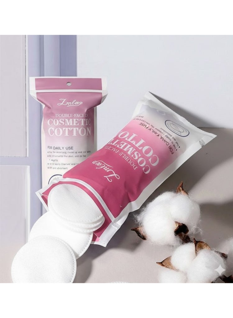 3 عبوات من 80 قطعة وسادات قطنية لإزالة المكياج (80 * 3 = 240 وسادة) وسادات قطنية مستديرة مزدوجة الوجه فائقة الجودة - Image 3