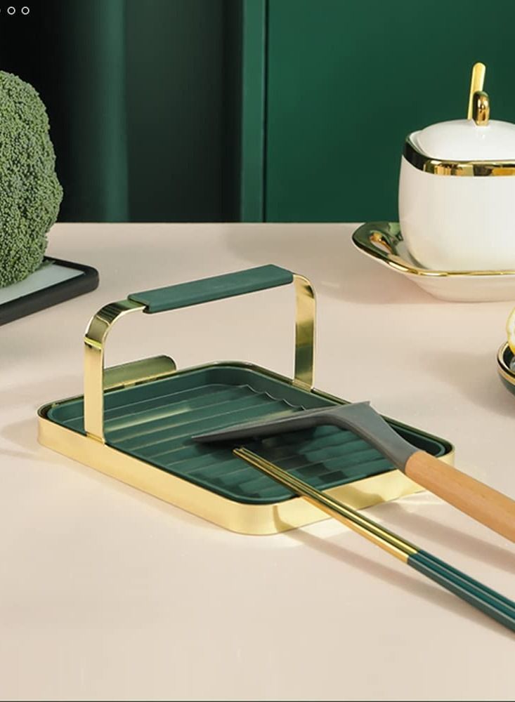 شو وو Kitchen Utensil Rest, Spoon Holder with Lid Holder, Non-slip Food Grade and Rest for Counter Spoons, Ladles, Tongs & More  - Image 2