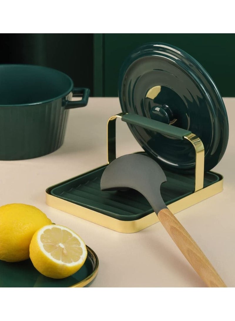 شو وو Kitchen Utensil Rest, Spoon Holder with Lid Holder, Non-slip Food Grade and Rest for Counter Spoons, Ladles, Tongs & More  - Image 3
