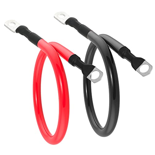 TUELETFU كابل بطارية 2 AWG كابلات عاكس الطاقة 2AWG مع أطراف 5/16 بوصة للاستخدام في السيارات والطاقة الشمسية والبحرية والقوارب والمركبات الترفيهية والدراجات النارية (2 قدم) - Image 4