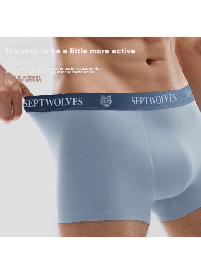 Septwolves Septwolves Men's Underwear, Spring And Summer Pure Cotton Boxer Briefs, Mulberry Double-layer Crotch, 7a Antibacterial, Mid-rise, Breathable, Elastic, Four-corner Shorts  - Image 2