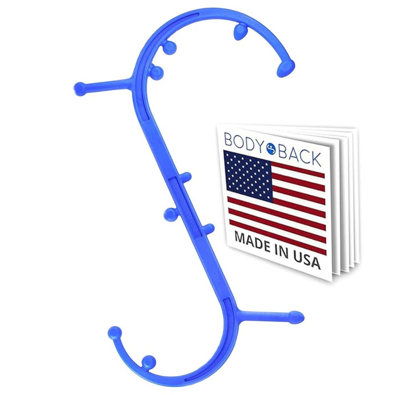 Body Back Buddy Classic USA Made Handheld Full Body Massage Cane Pressure Trigger Point Massage Tool for Deep Tissue Pain Relief Dual Massage Hooks for Back Shoulder Neck Manual Back Massager