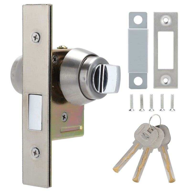 Security Door Lock: Aluminum Alloy Material - Quiet Lock Bearing Design, Anti-Theft Deadbolt Lock for Residential Apartment Interior Exterior Wood Doors - Image 1