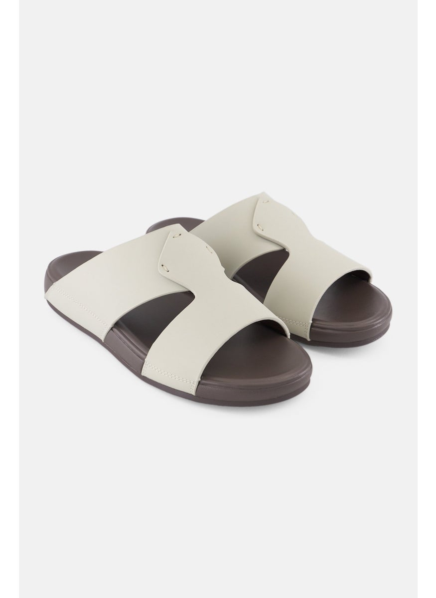 Algspar Men Slip On Arabic Sandals, Light Grey  - Image 1