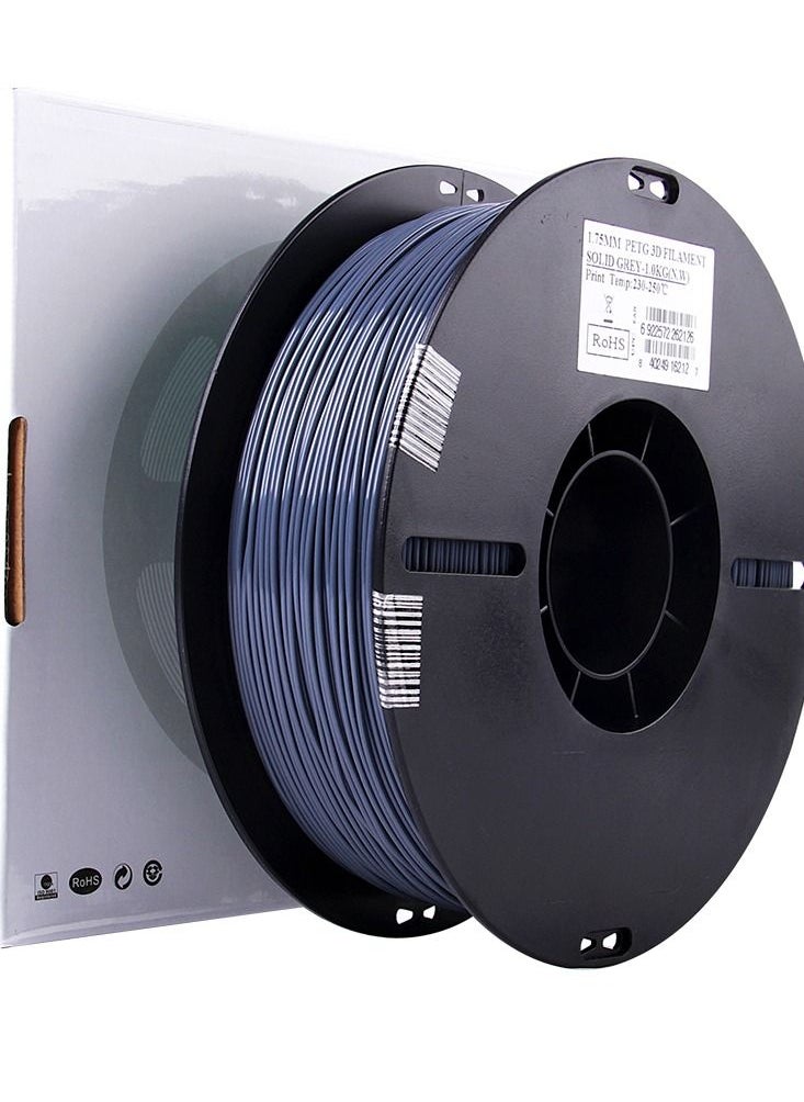 eSUN - Esun 3D Printer Filament PETG  1.75 mm Dimensional Accuracy +/- 0.05 mm 1 Kg (2.2 lbs) Spool 3D Printing Material for 3D Printers - Solid Grey - Image 1