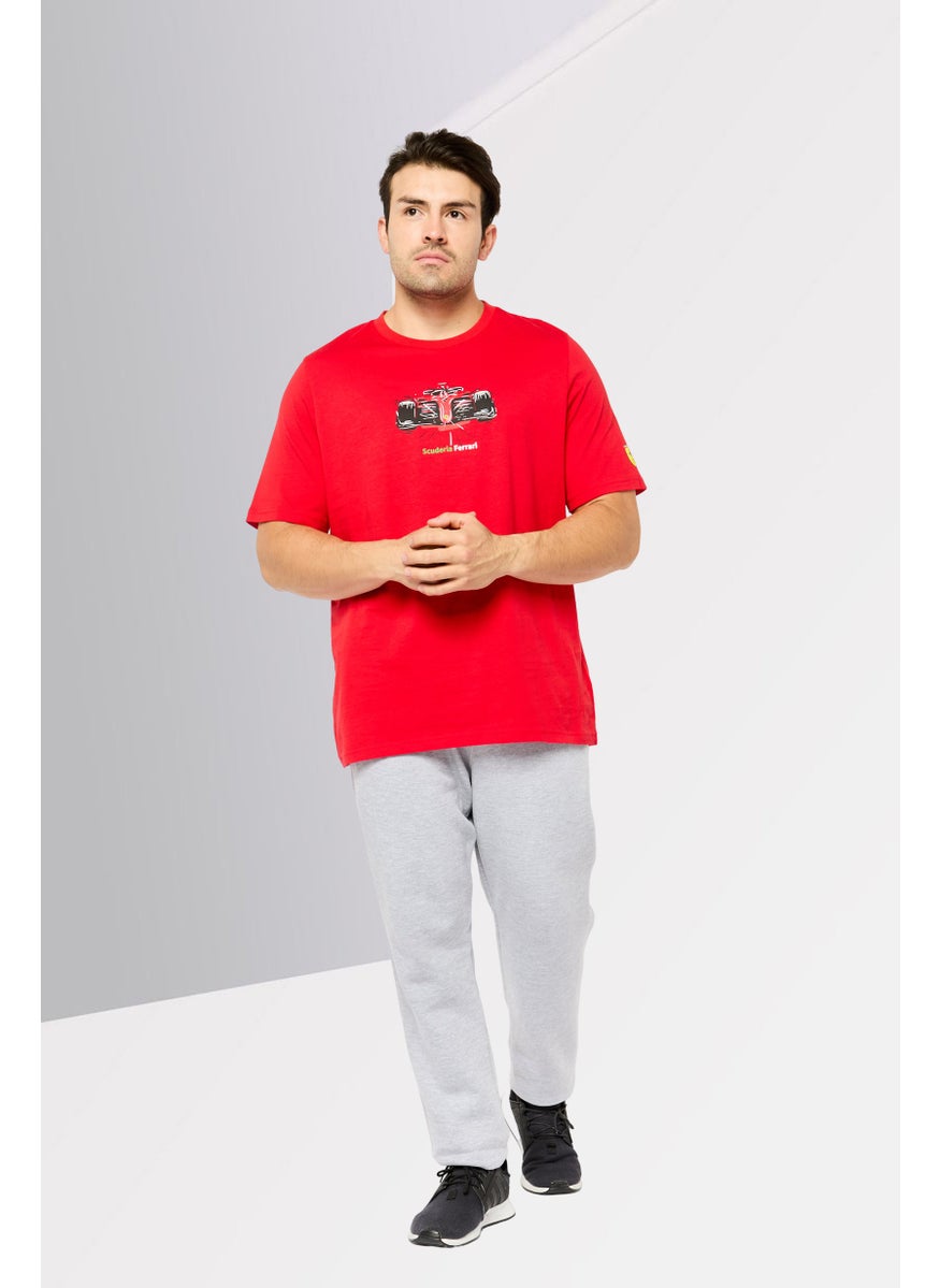 Puma x Scuderia Ferrari - Men Sportswear Fit Graphic Print Short Sleeves Outdoor T-Shirt, Red - Image 1