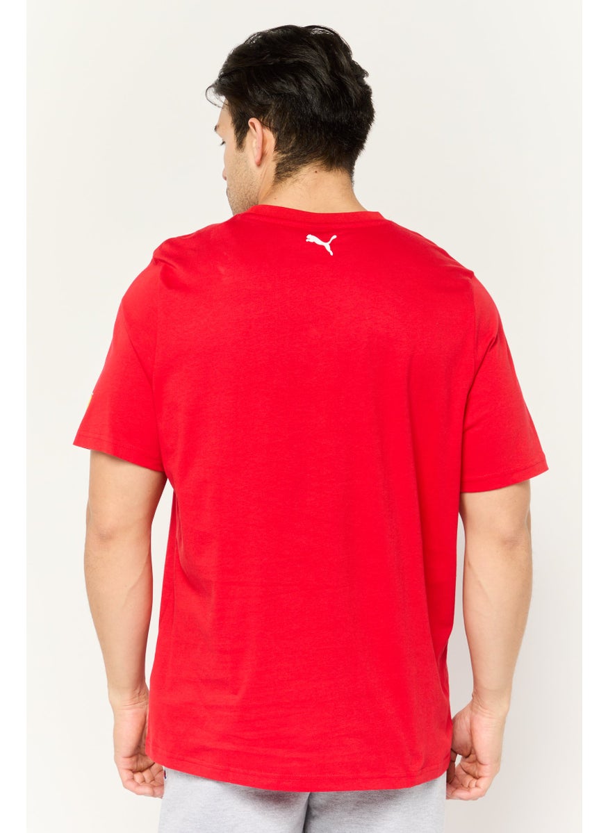 Puma x Scuderia Ferrari - Men Sportswear Fit Graphic Print Short Sleeves Outdoor T-Shirt, Red - Image 1