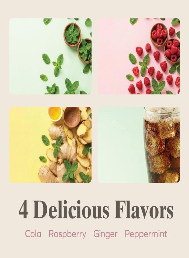 Three Lollies Queasy Drops Natural Motion Sickness Support - Non-Drowsy Lozenges for Nausea, Upset Stomach, Car & Sea Sickness, Gluten-Free, 4 Flavors (Ginger, Cola, Peppermint, & Raspberry), 12 Count - Image 3