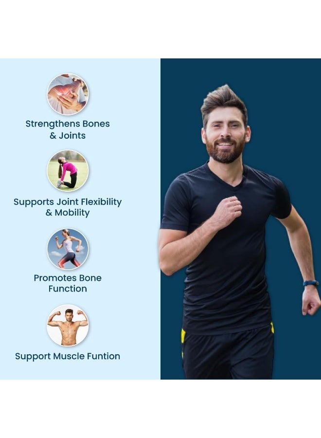 ZeroHarm Holistic Calcium + Curcumin - Milk Based Calcium With Magnesium, Vitamins D3, K2-7 - For Bone, Joint & Muscle Support - Plant-Based Herbal Supplement for Men and Women - 60 Tablets - Image 2