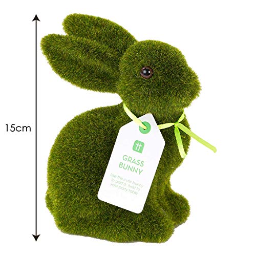 Talking Tables Small Artificial Grass Bunny Easter Table Decorations Centrepiece 6 Moss Rabbit Figure For Easter Kids Birthday Mad Hatter Tea Party Alice in Wonderland Theme - Image 3