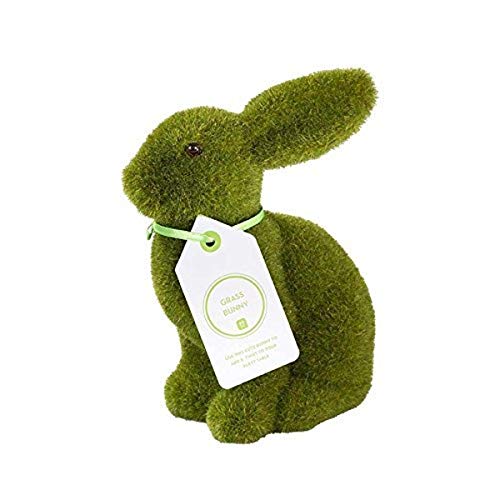 Talking Tables Small Artificial Grass Bunny Easter Table Decorations Centrepiece 6 Moss Rabbit Figure For Easter Kids Birthday Mad Hatter Tea Party Alice in Wonderland Theme - Image 1