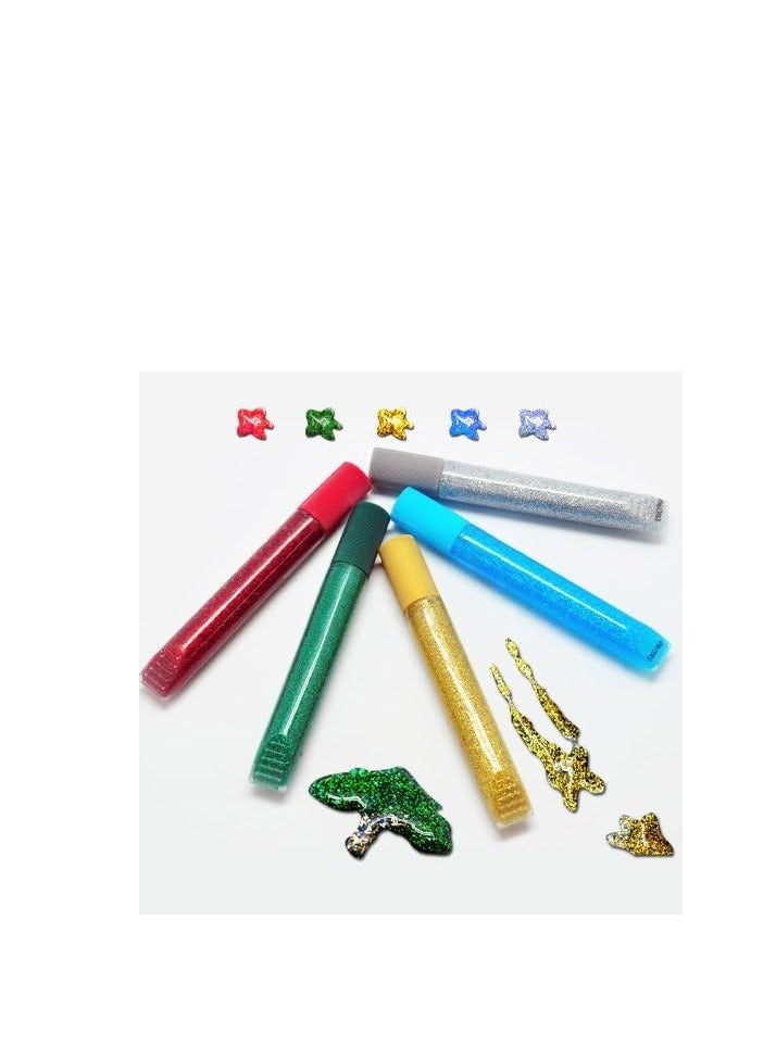 Elmers Elmer's 3D Glitter Pens Assorted Colors 5-Pack – Bright, Sparkling Craft & School Art Pens for Decorating, Outlining & DIY Projects - Image 2