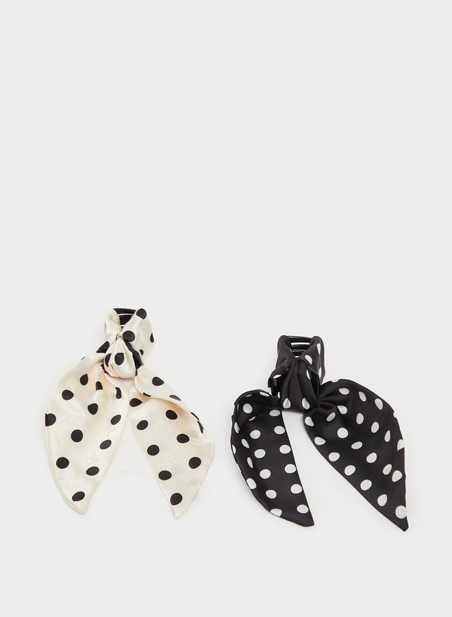 Styli Set of 2 - Polka Dot Print Claw Clips  - Image 3