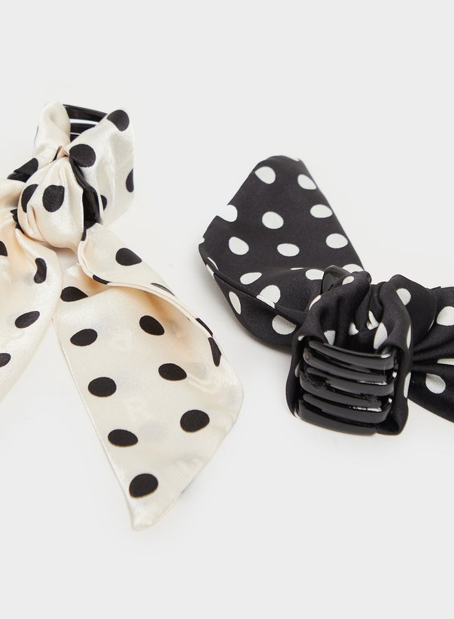 Styli Set of 2 - Polka Dot Print Claw Clips  - Image 4