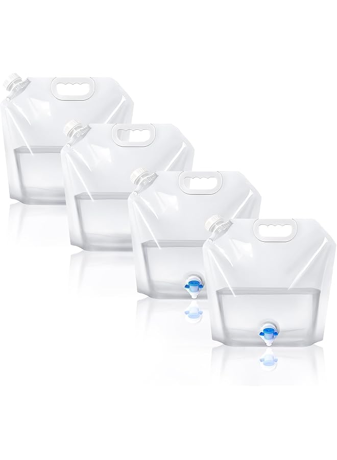 X spring Portable Water Bags 4 Pack Collapsible Water Jug Container Portable Water Bags With Spout Folding Plastic Water Carrier Tank No Leak Emergency Camping Water Storage For Travel Hiking - Image 1