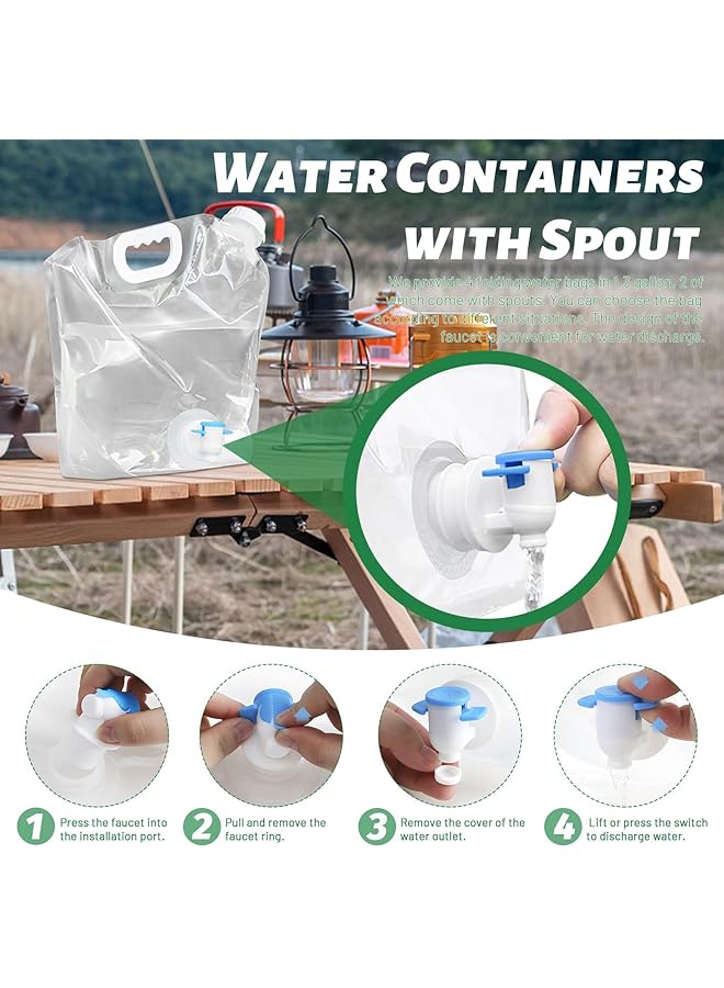 X spring Portable Water Bags 4 Pack Collapsible Water Jug Container Portable Water Bags With Spout Folding Plastic Water Carrier Tank No Leak Emergency Camping Water Storage For Travel Hiking - Image 4
