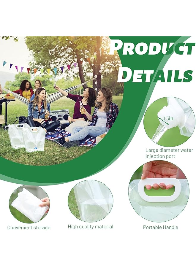 X spring Portable Water Bags 4 Pack Collapsible Water Jug Container Portable Water Bags With Spout Folding Plastic Water Carrier Tank No Leak Emergency Camping Water Storage For Travel Hiking - Image 2