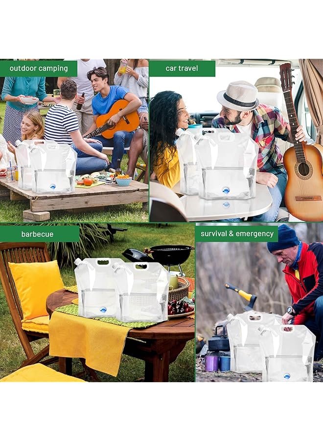 X spring Portable Water Bags 4 Pack Collapsible Water Jug Container Portable Water Bags With Spout Folding Plastic Water Carrier Tank No Leak Emergency Camping Water Storage For Travel Hiking - Image 5