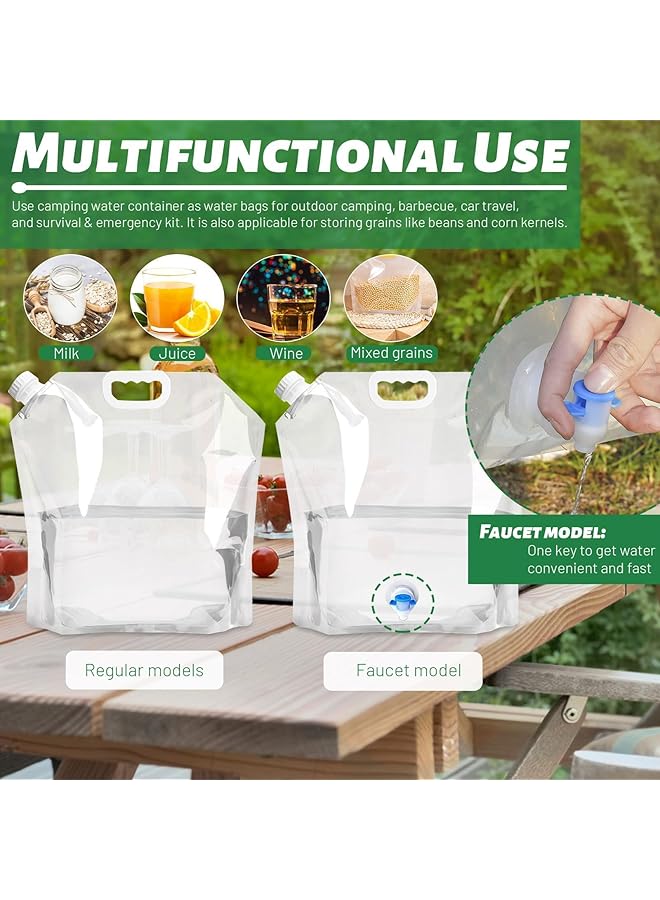 X spring Portable Water Bags 4 Pack Collapsible Water Jug Container Portable Water Bags With Spout Folding Plastic Water Carrier Tank No Leak Emergency Camping Water Storage For Travel Hiking - Image 3